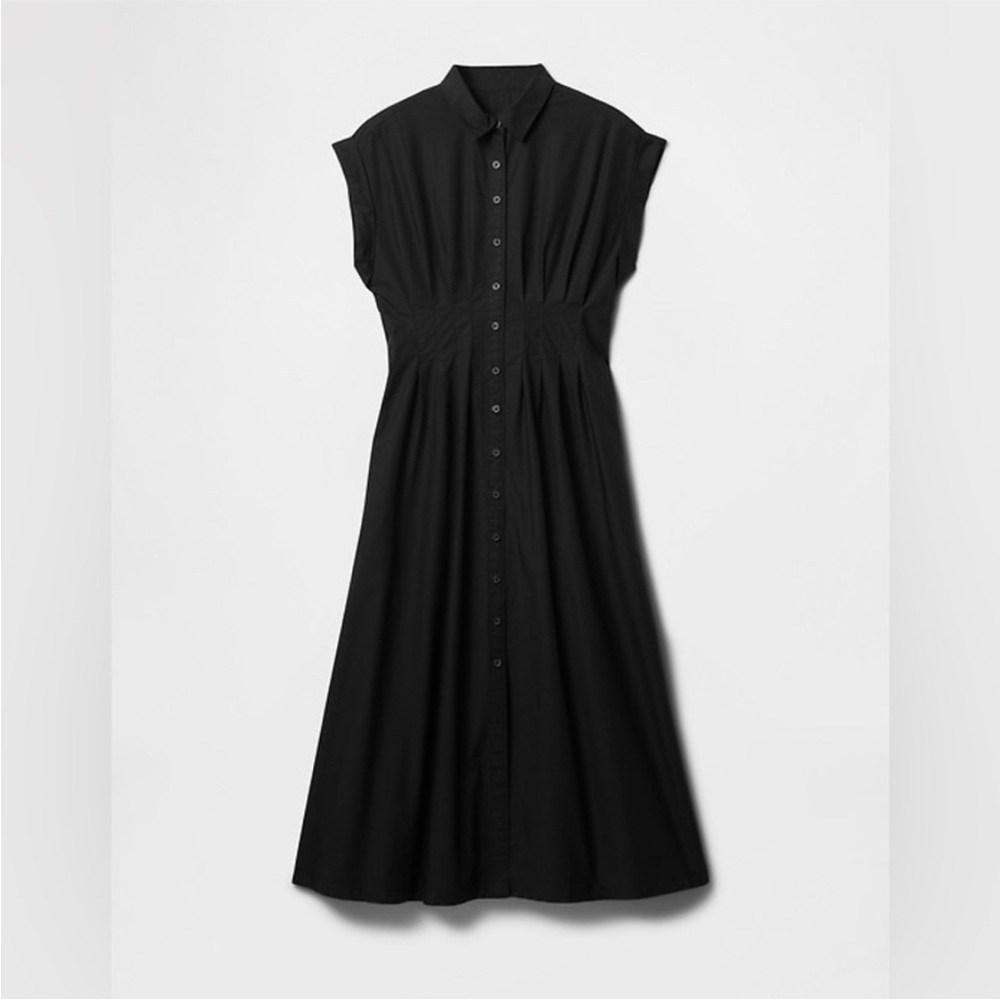NWT! Gap Poplin Midi Black Shirtdress Contemporary - Multiple 🎻 - Picture 3 of 9